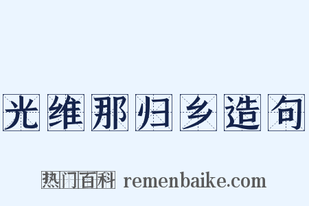 光维那归乡造句是什么意思的图片